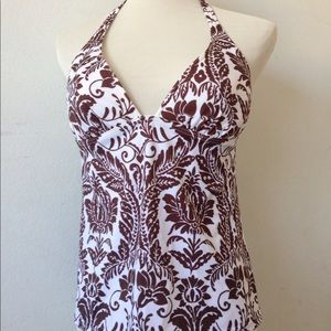Victoria's Secret Halter Tankini Brown Paisley M